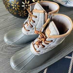 Sperry Gray and Brown Lace-Up Boots
